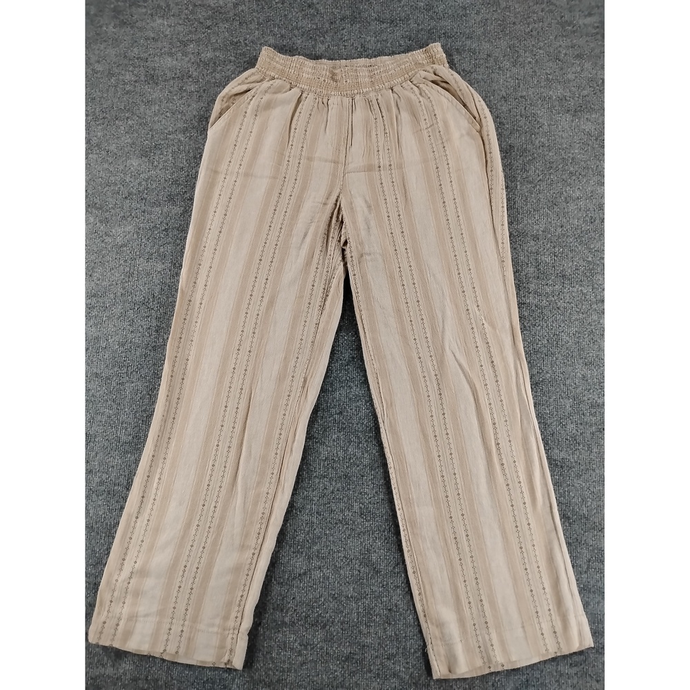 Briggs Boho Minimalist Wide Leg Pants Size Small Linen Blend Casual Trousers